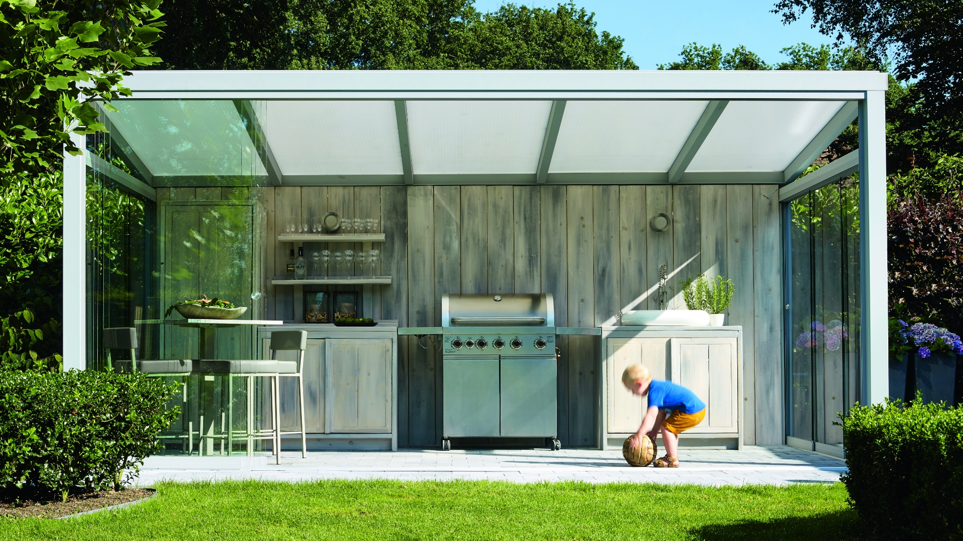 Abri de terrasse Linconyl espace barbecue