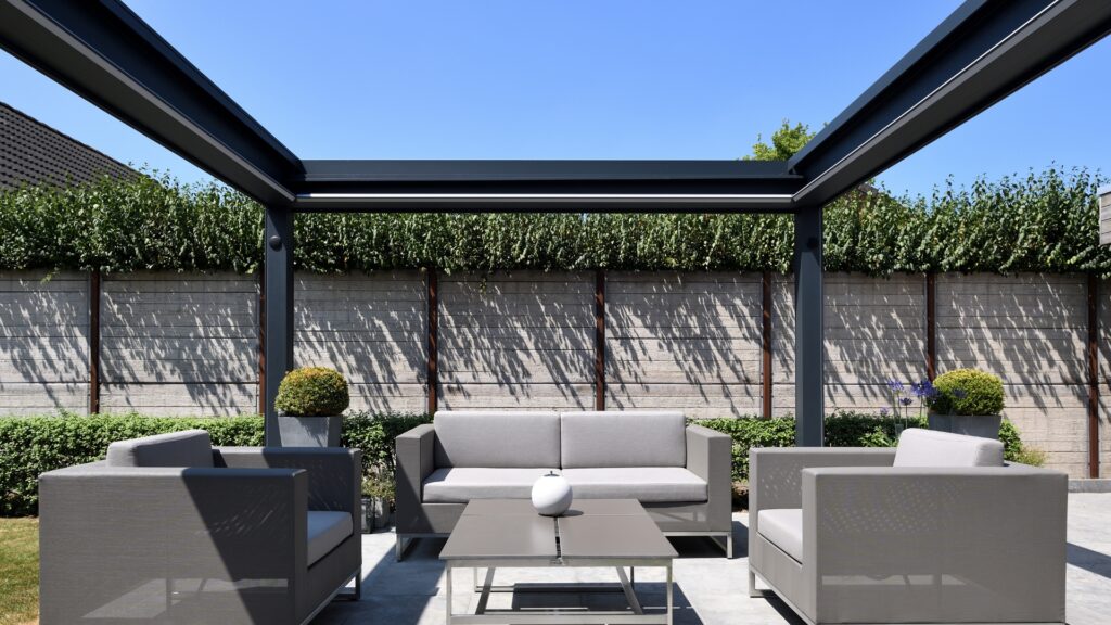 Pergola toile rétractable Linconyl ouverte