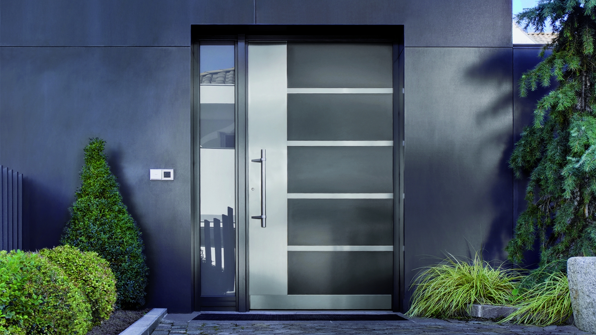 Porte d'entrée alu PVC Linconyl