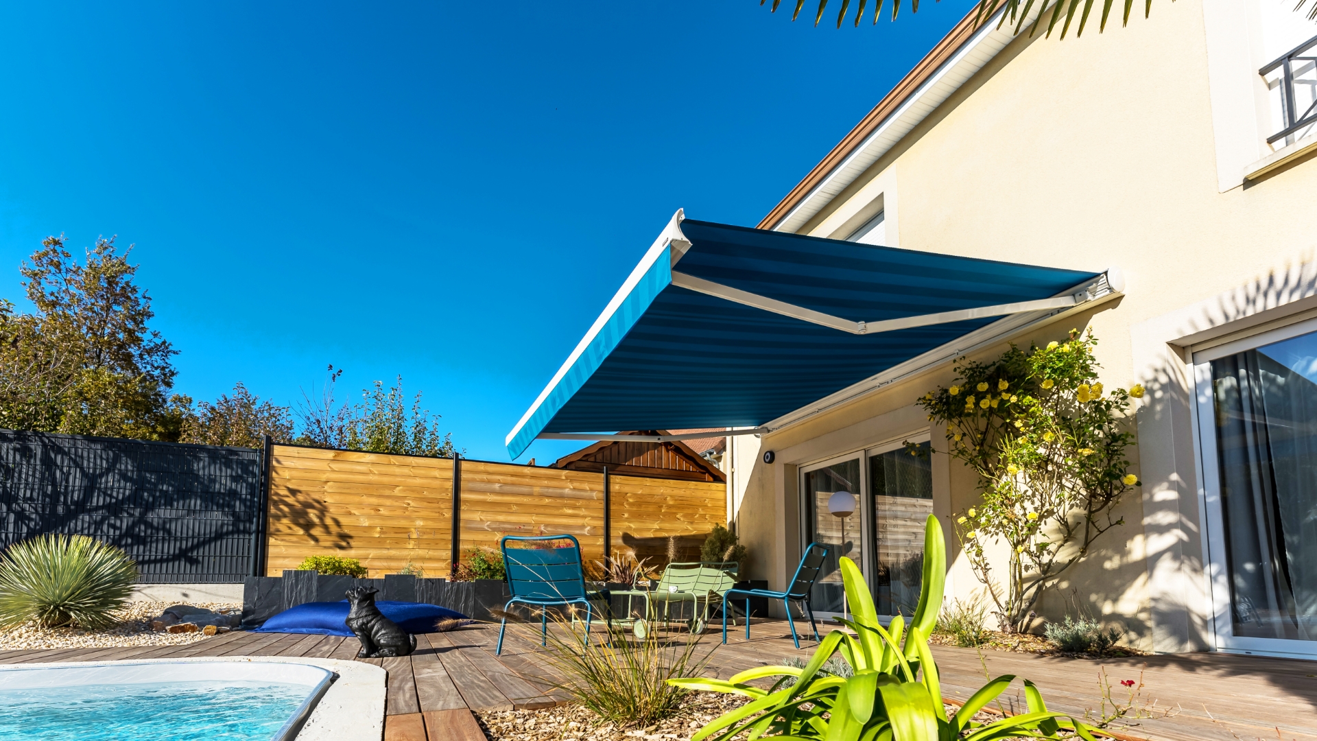 Store banne Linconyl bleu